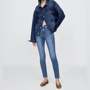 {GAP} "True Skinny High Rise" Short Medium Indigo Blue Stretch Denim Jeans